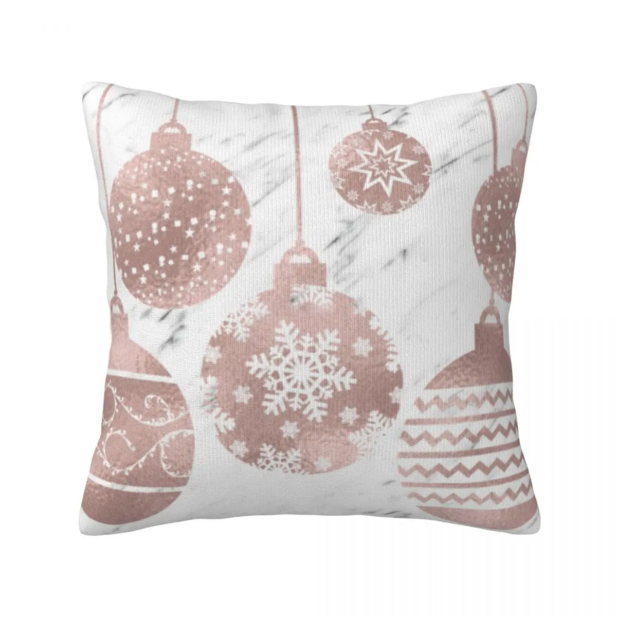 

Rose Pink Gold Marble Pillow Case Christmas baubles snow Polyester Hugging Pillowcase Zipper Spring Universal Cover