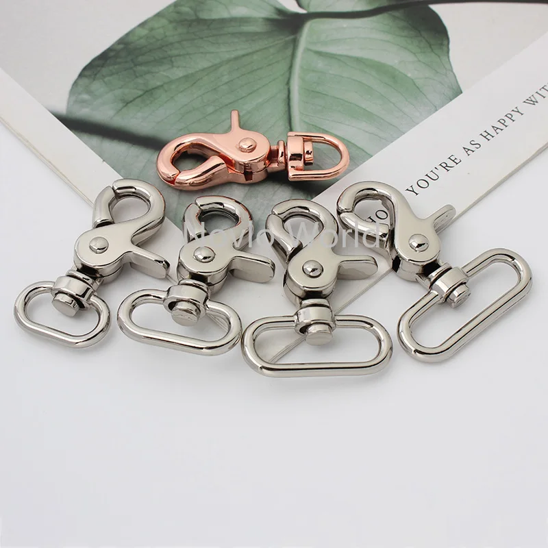 30 pieces 5 size 6 colors 13-20-25-32-38mm high quantity rose gold snap hook clips for men handbag swivel hook buckles