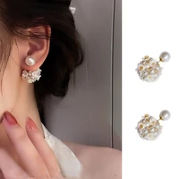 new design pearl zircon fireworks shape golen earrings korean fashion jewelry for womans celebrity elegant accessories
