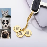 custom cat dog photo keychain personalized pet picture name key ring custom animal portrait jewelry memorial gifts for pet lover