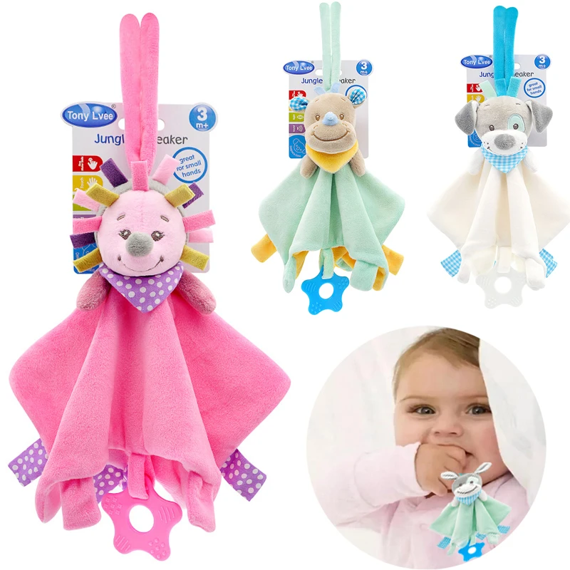 

Baby Plush Stuffed Toys Cartoon Dog Cow Soothe Appease Towel Appease Doll For Newborn Soft Comforting Towel Sleeping Toy Gift
