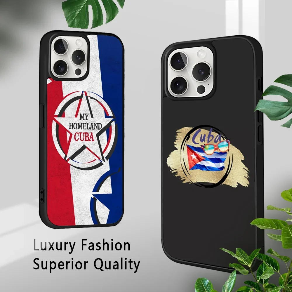 Чехол для телефона с флагом C-Cuba iPhone 16 15 14 13 12 11 Pro Xs Max Mini Plus Celulares Hard Funda