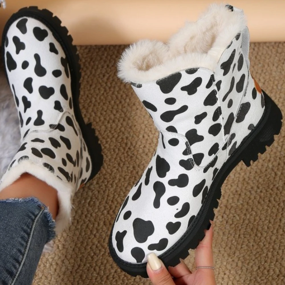 

Women Snow Boots 2023 New Autumn Winter Short Plush Suede Ankle Boots Woman Zip Warm Cotton Boot Casual Retro Ladies Botas Mujer