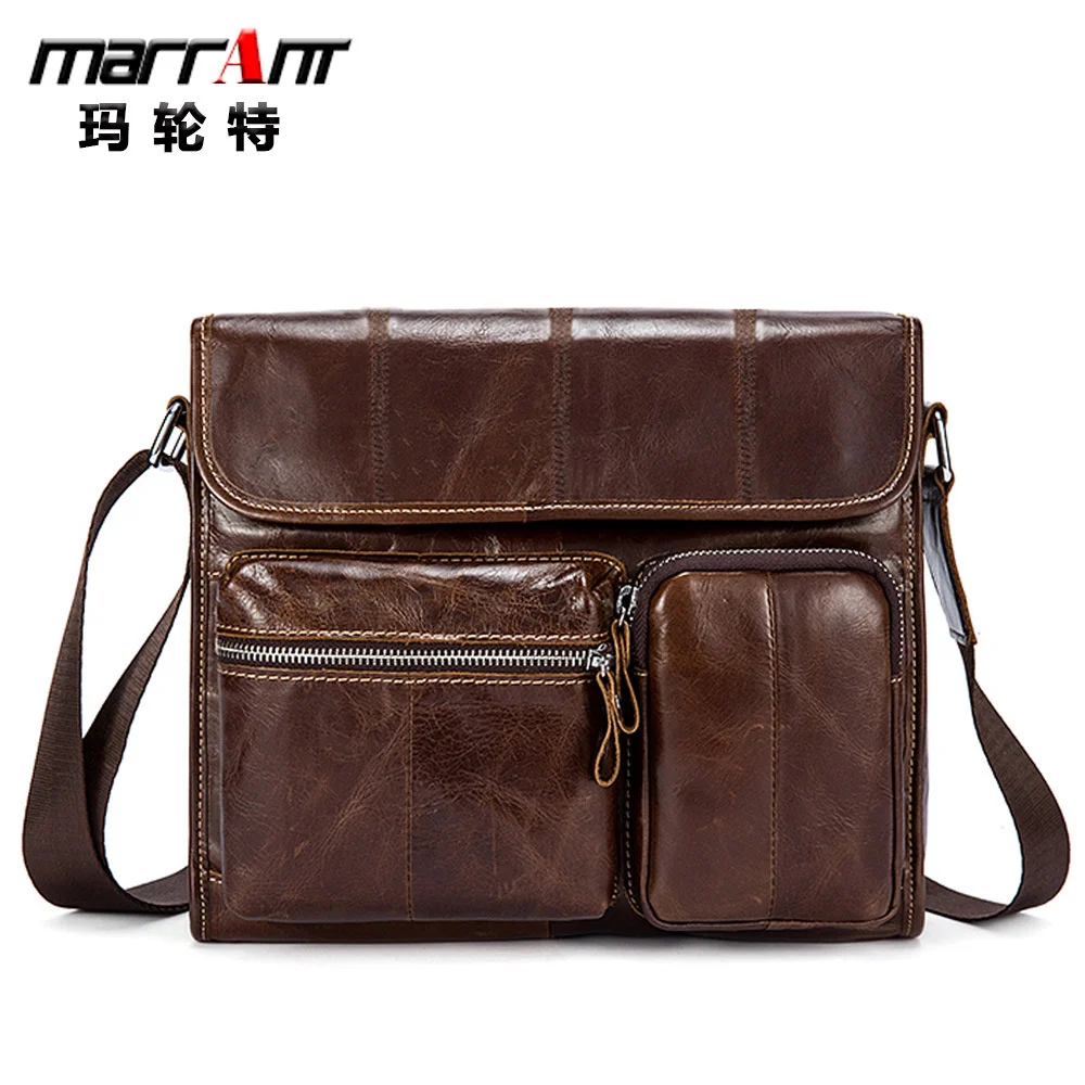 

Men's leather bag men's shoulder messenger head layer cowhide fashion