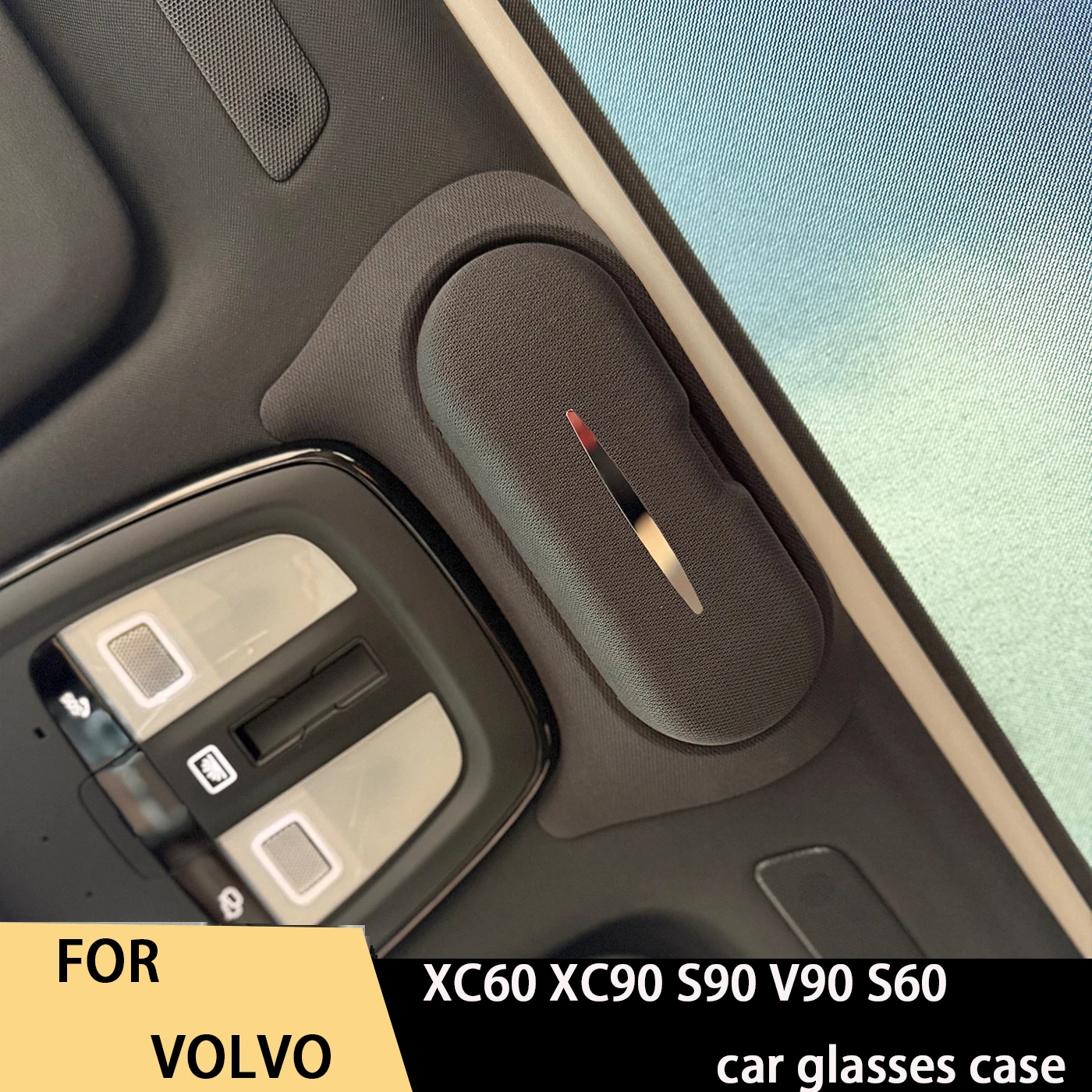 Фото Специальный чехол-держатель для очков для автомобилей Volvo XC60, XC90, S90, V90, S60 (модели 2018-2026 годов) №1