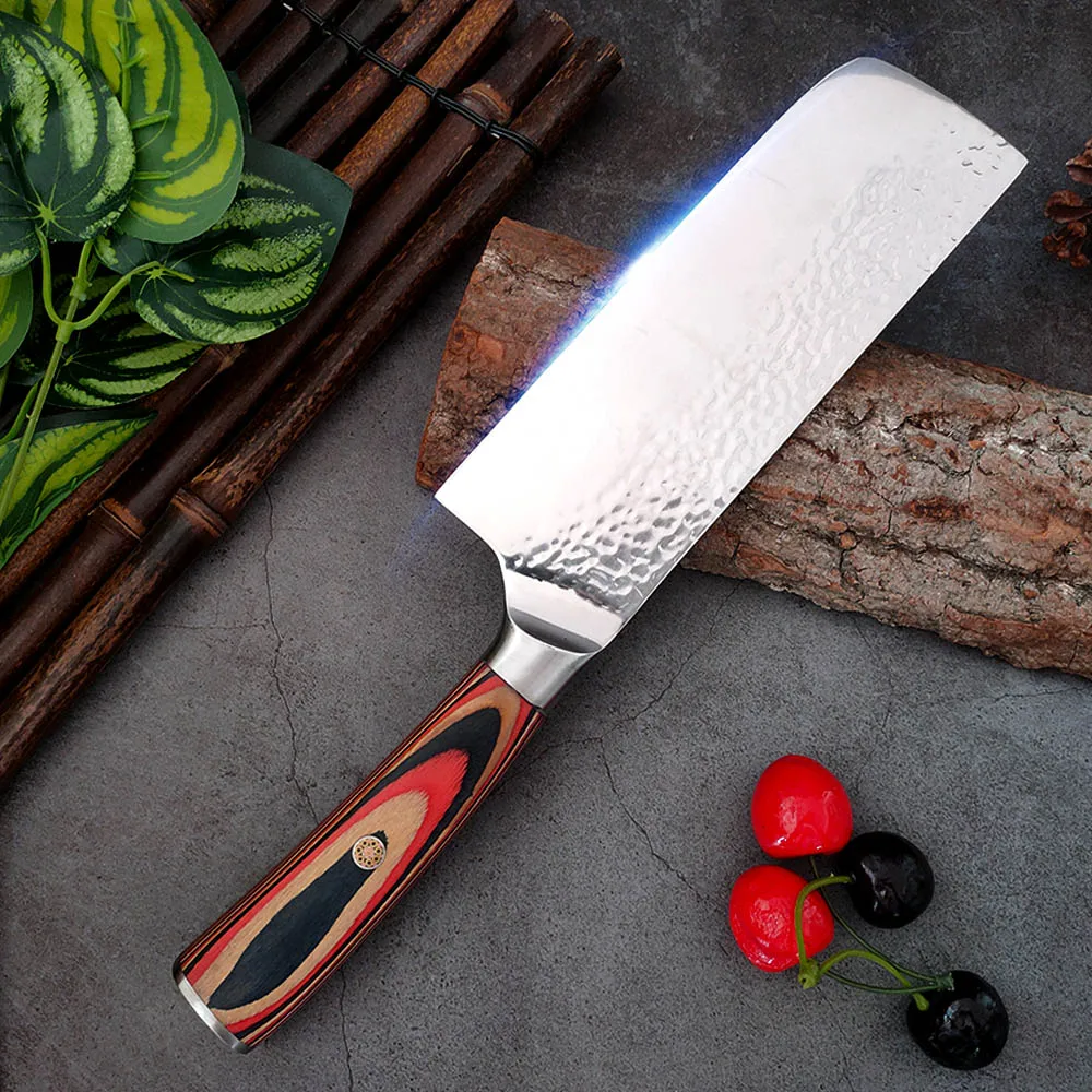 

5Cr15 Stainless Steel Cleaver Knife Hand Forged Kitchen Knives Wood Handle Chopping Vegetables Slicing Meat Chef Kitchen Cleaver