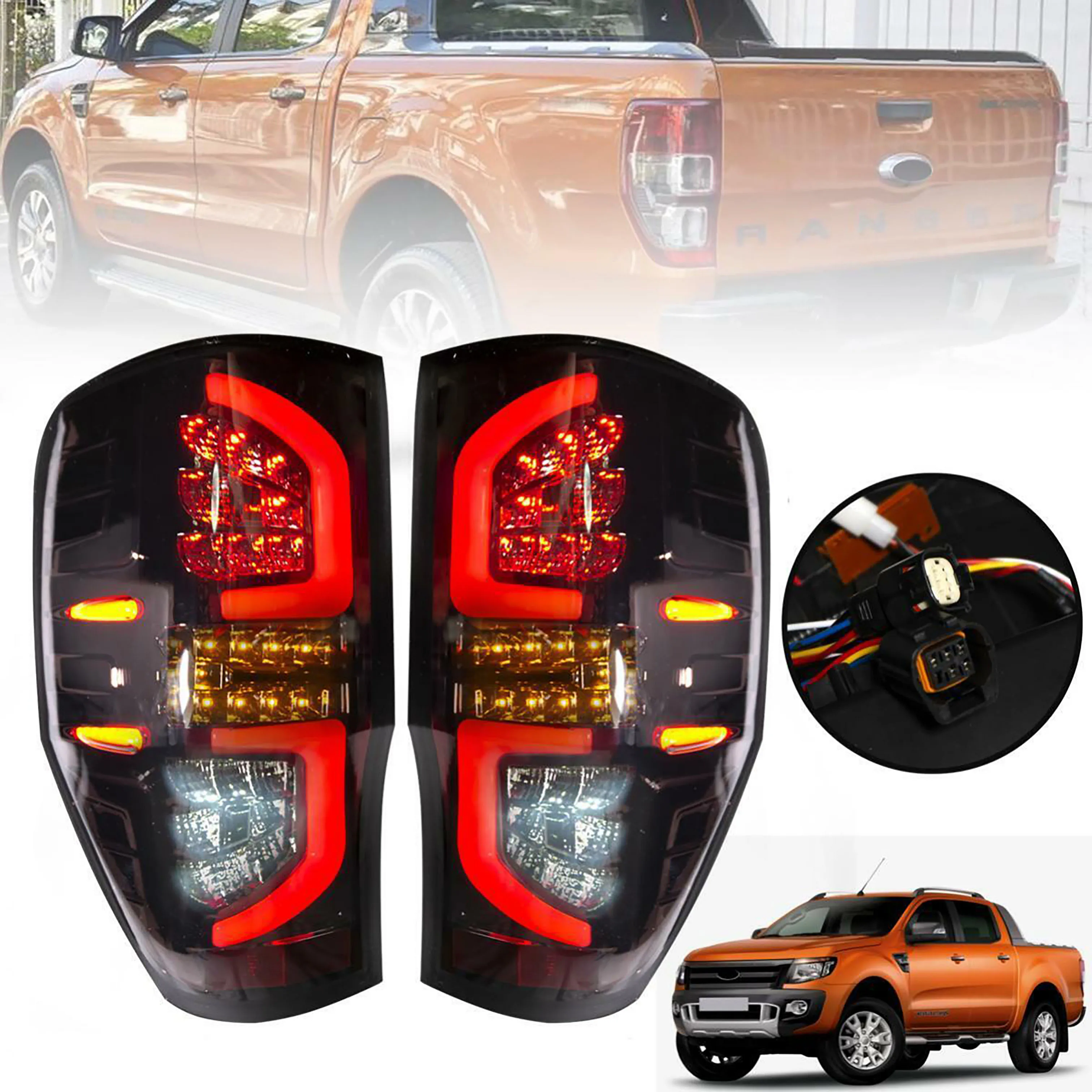 

LED Rear Tail Light Lamp For Ford Ranger Raptor T6 T7 T8 TXL 2012-2022 2PCS Taillights