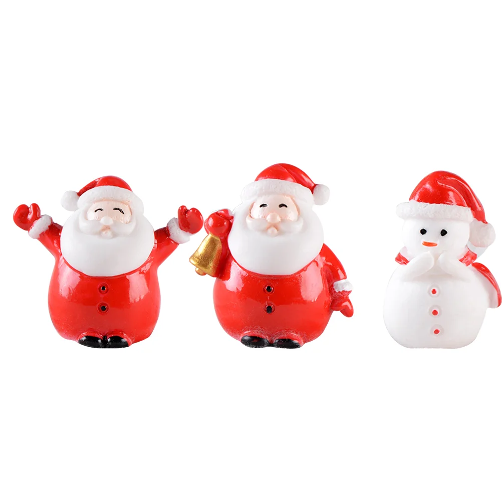 

Christmas Resin Figurines Mini Landscape Micro Ornaments Miniaturesnowman Santa Claus Crafts Ornament Box Gift Craft