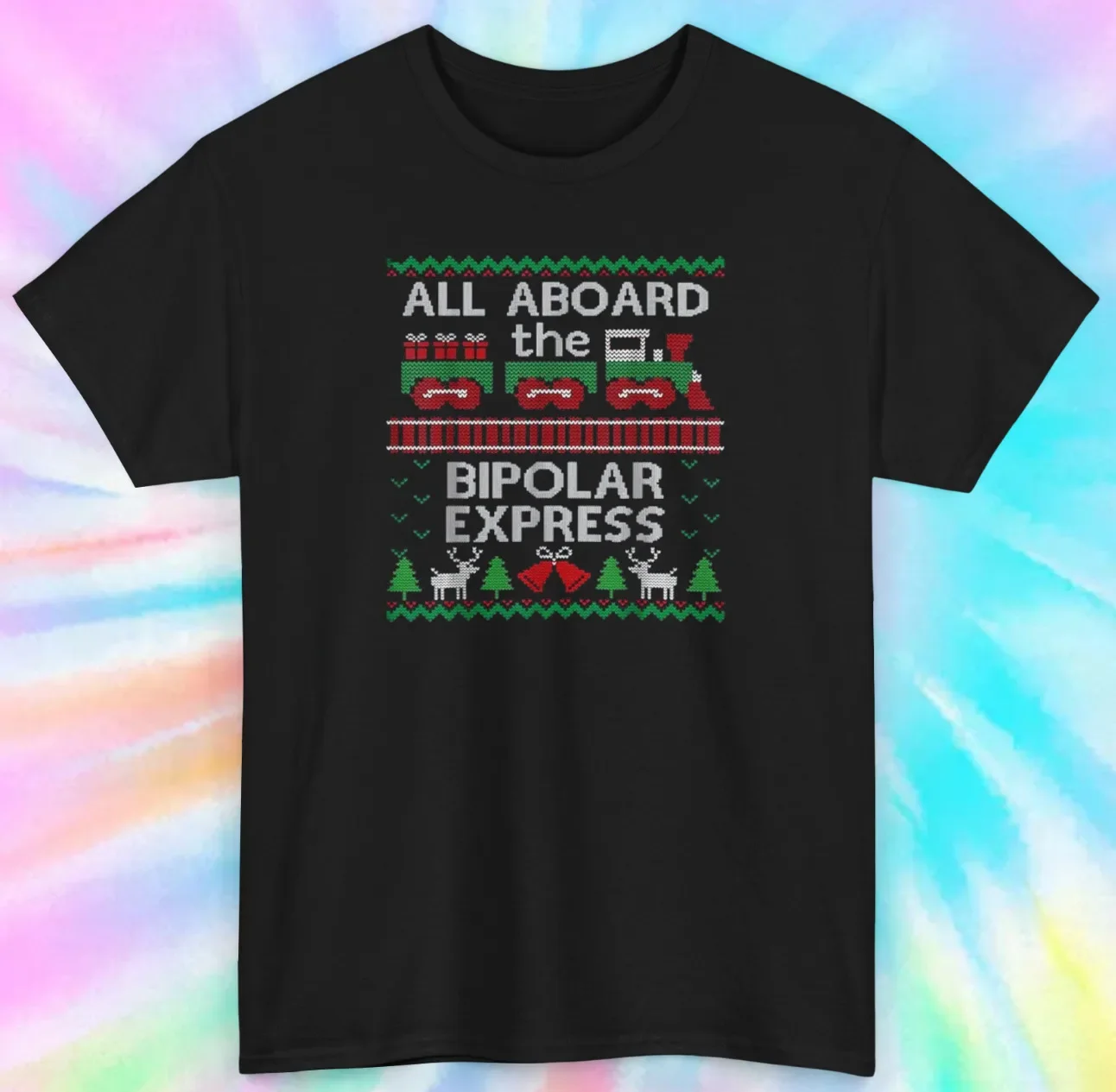 Рубашка All Aboard The Bi Polar Express | Забавный рождественский праздник семьи S-5XL