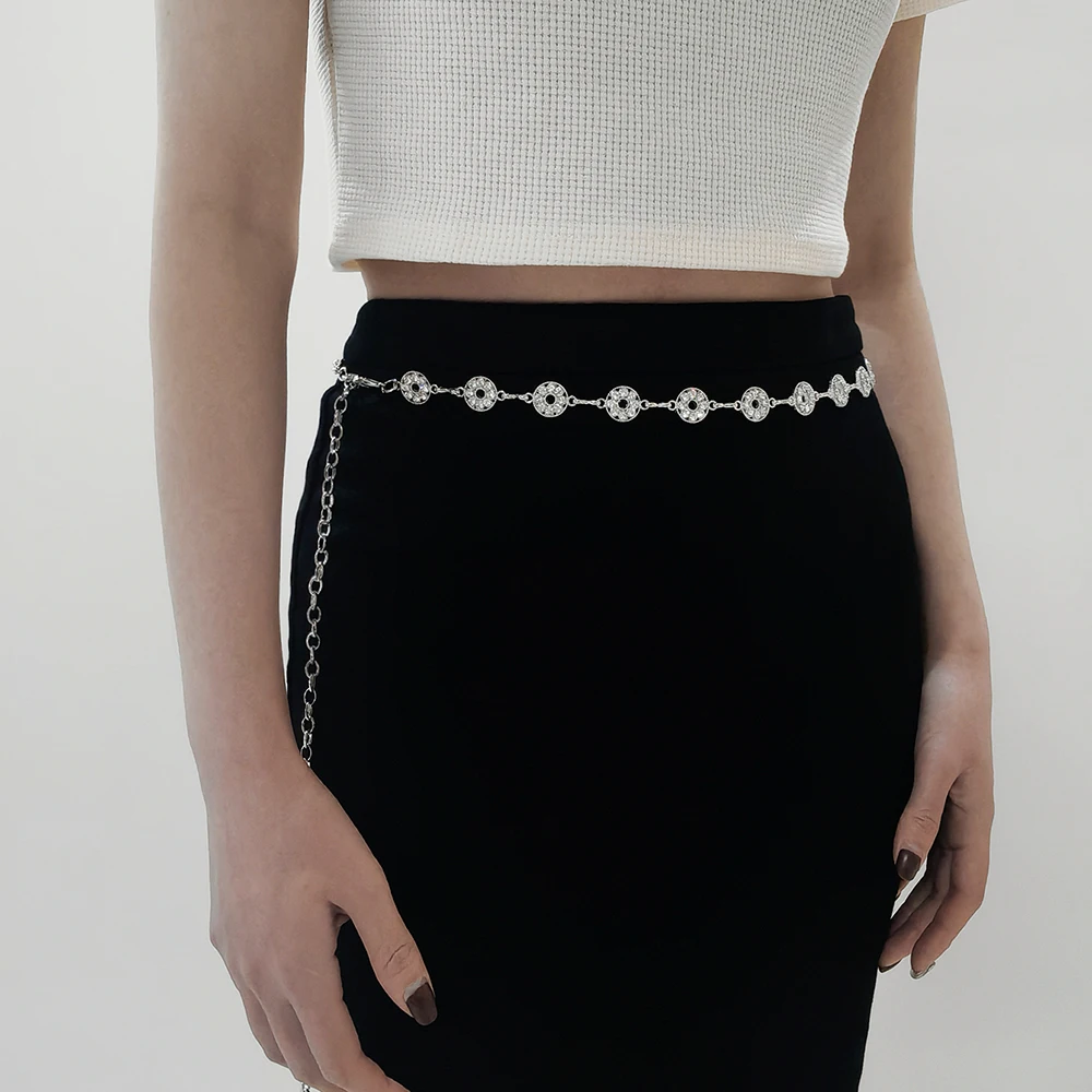 Shiny Rhinestone waist chain belt belt women's sexy navel waist chain belt women's pants accessories sandbeach