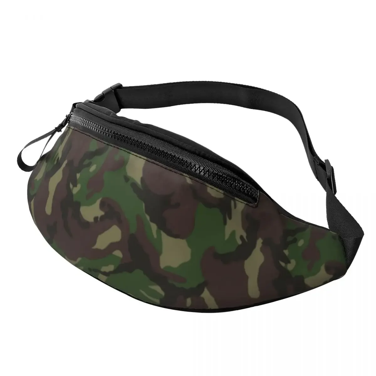

British DPM Camo Fanny Pack for Men Women Cool Military Army Camouflage Crossbody Waist Bag Travel Hiking Phone Money Pouch