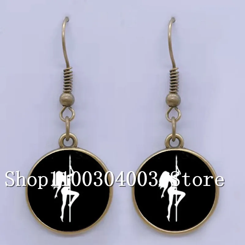 Модные выпуклые стеклянные серьги для танца шеста красивые танцоры стриптиз