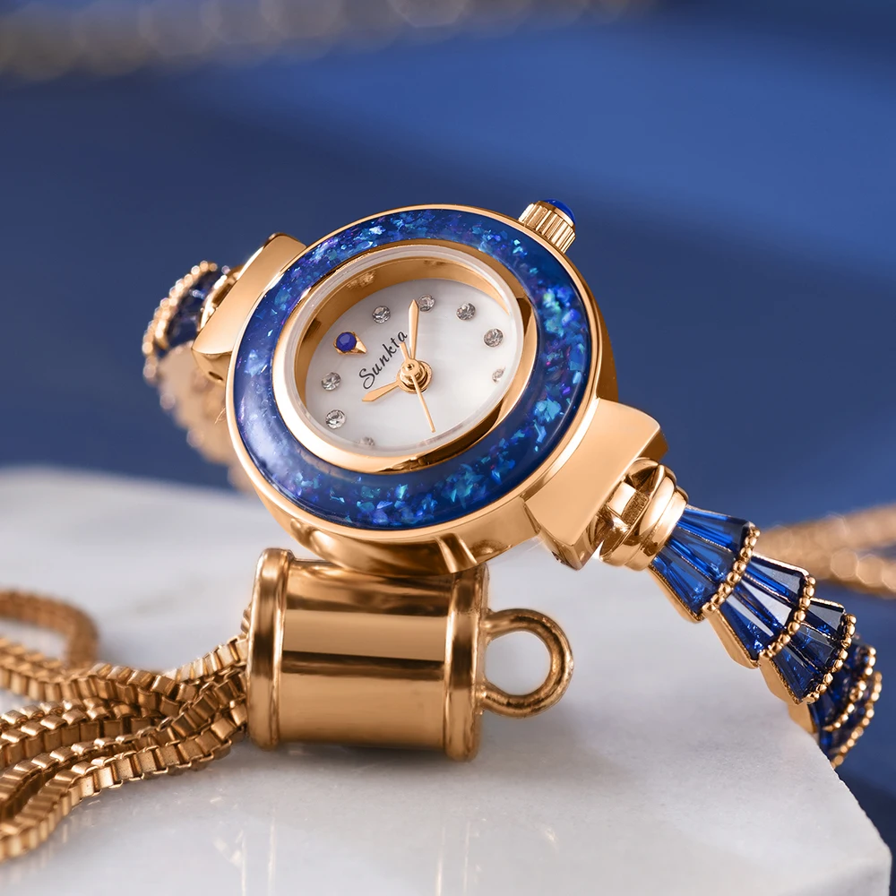 

SUNKTA Diamond Watch Fashion Luxury Watch for Ladies Elegant Sapphire Women Bracelet Watches Waterproof Clock Relogio Femininos