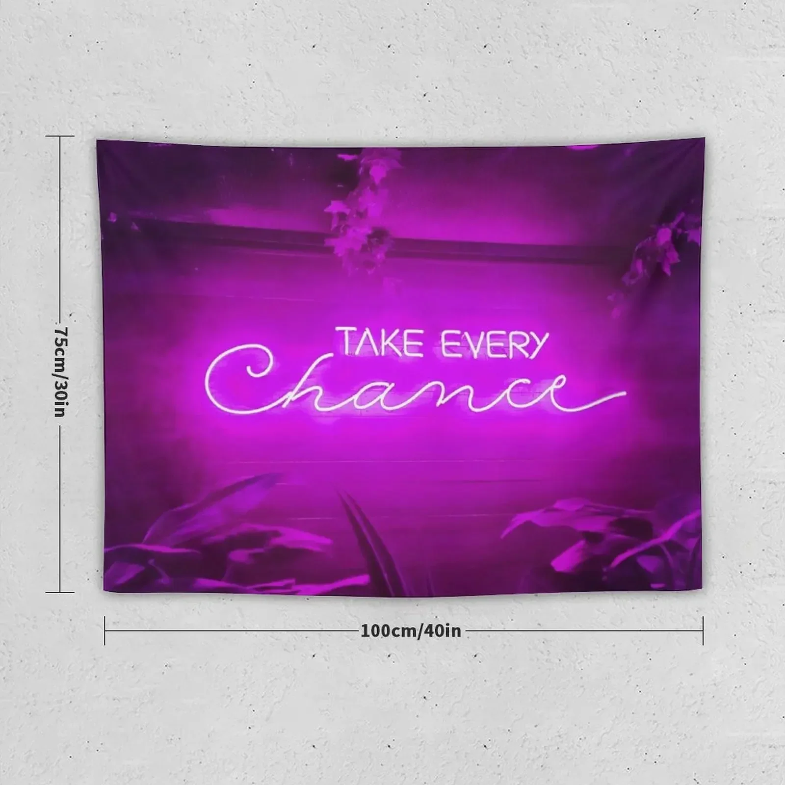 Take each Chance неоновая вывеска фиолетовая фотография на стене гриб эстетическое
