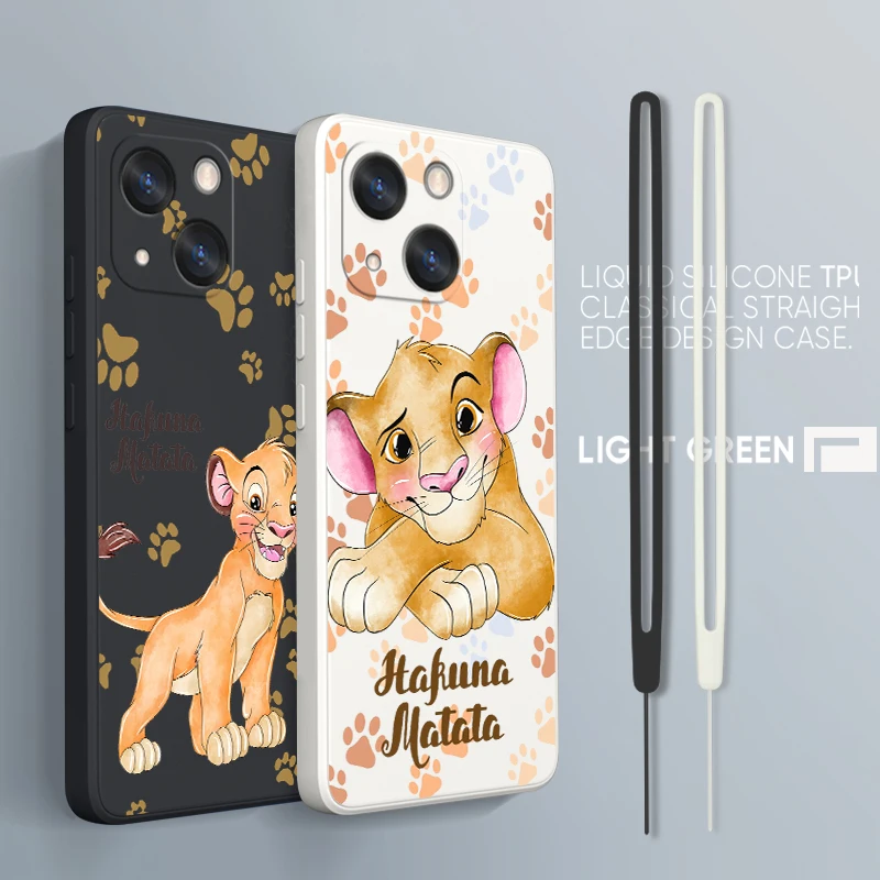 

Disney Lion King Phone Case For Apple iPhone 14 13 12 mini 11 Pro Max 8 7 Plus XR XS X Liquid Rope Funda Cover