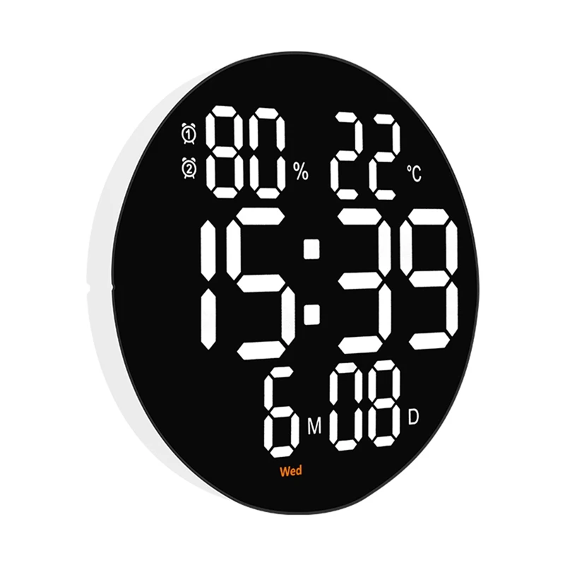 

10Inch Digital Wall Clock With Remote Control Temp Humidity Date Week Automatic Dimming Table Clock For Living Room