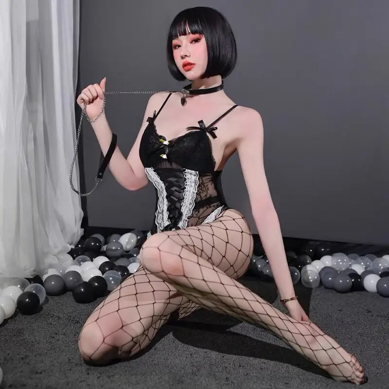 

Sexy Teddies Bodysuit Lace Womens Bodysuit Sexy Lingerie Deep V Neck Jumpsuit Pajamas Hollow See-Through Teddy Bodysuit Lingerie