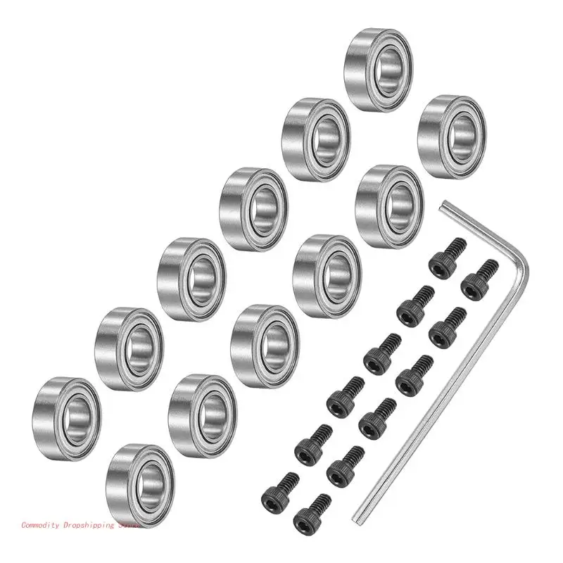 

12 Pcs 3/16 Inch Bearings Accessory Kit with the Shank Total Diameter 3/8 Inch