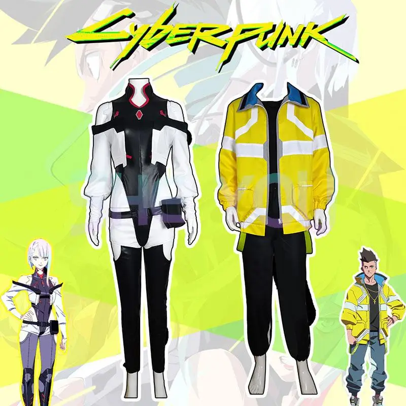 

Cyberpunk Edgerunners David Martinez / Lucyna Kushinada Cosplay Costume David Jacket Lucy Jumpsuit Carnival Party Suit Outfit