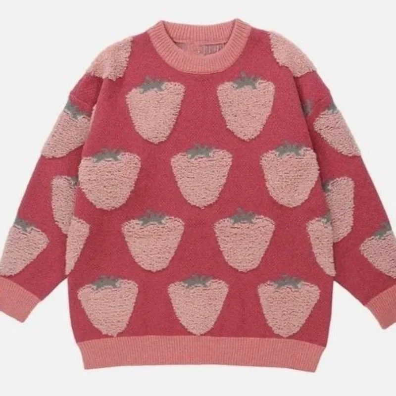 Женский трикотажный свитер с круглым вырезом жаккардовый пуловер в Корейском