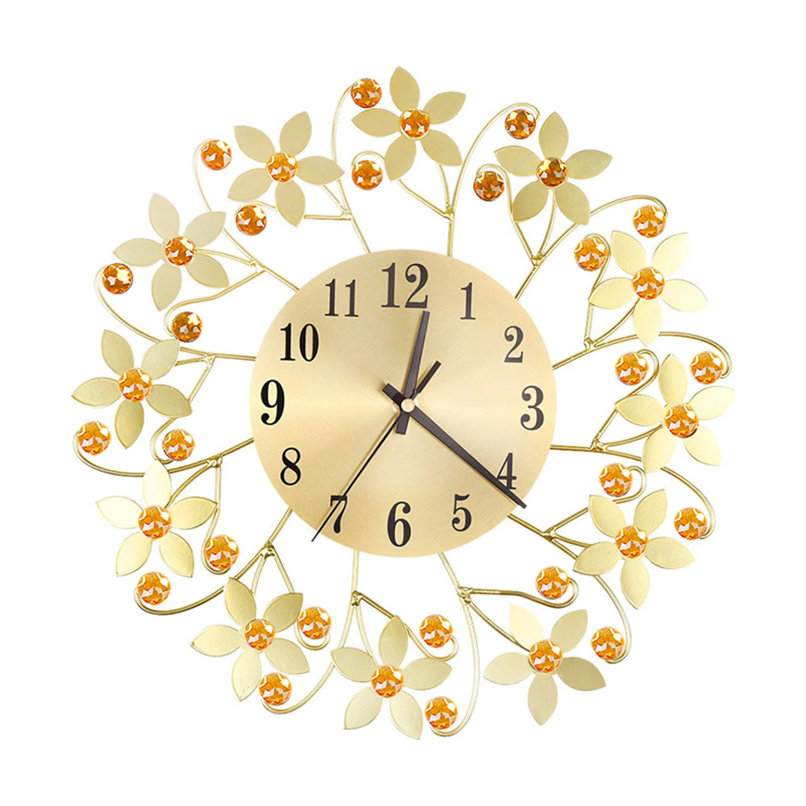 

Metal Wall Clock Diamond Leaf Petals Clock Personalized Wall Art Decoration for Home Living Room Office