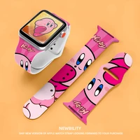 star kirby apple watch strap for iwatch123456 generation se cartoon cute pikachu watch replacement watchband birthday gifts