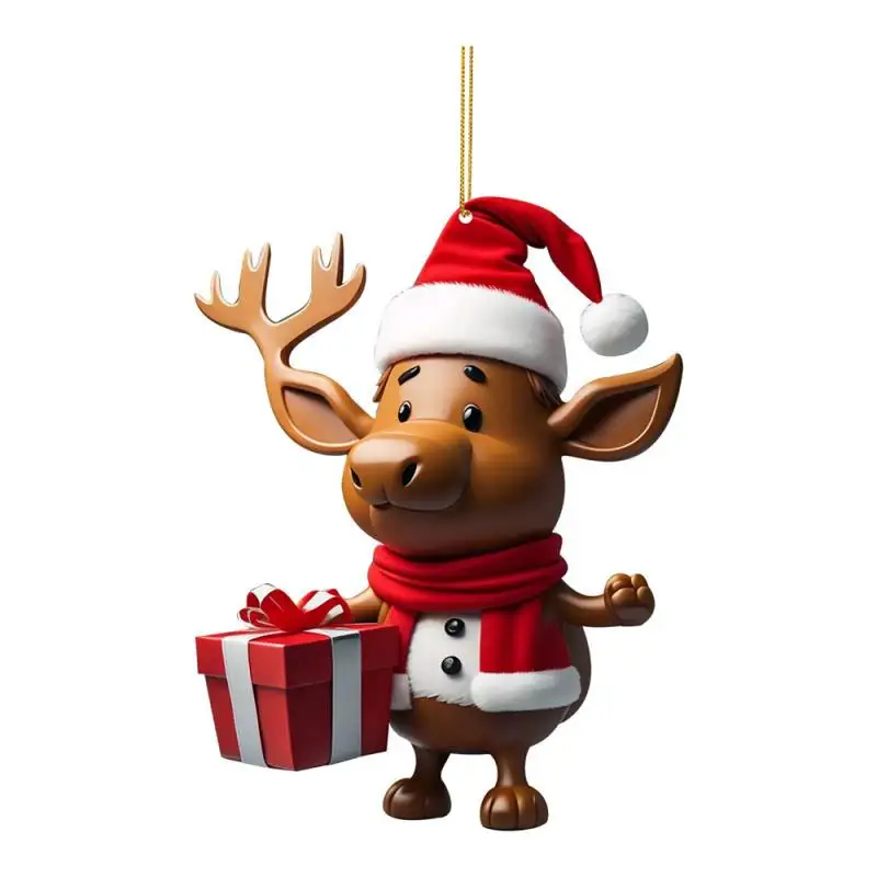 2025 мультяшный олень подвеска на рождественскую елку атмосфера рождественской