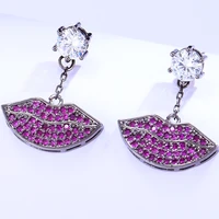 soramoore new womens earrings korean style sexy lip vintage dangle drop earring set 2022 trend earings female jewelry