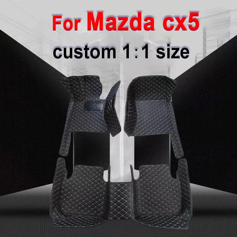 

Custom Made Leather Car Floor Mats For Mazda cx5 2013 2014 2015 2016 2017 2018 2019 2020 Carpets Rugs Foot Pads Accessories