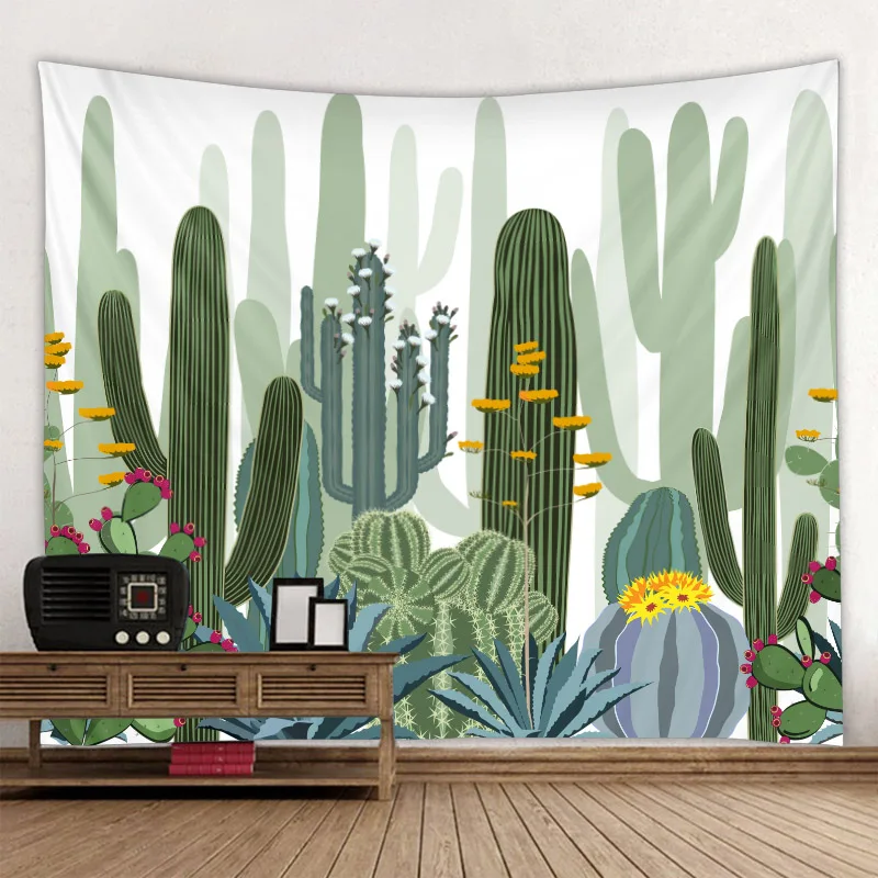 

Tropical plant cactus tapestry wall hanging Nordic home fabric hanging paintings background cloth Bohemian wall decoration