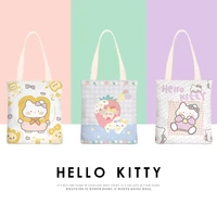 kawaii hellokitty shopping bag cartoon summer new simple environmental protection canvas bag cute girl shopping tote bag