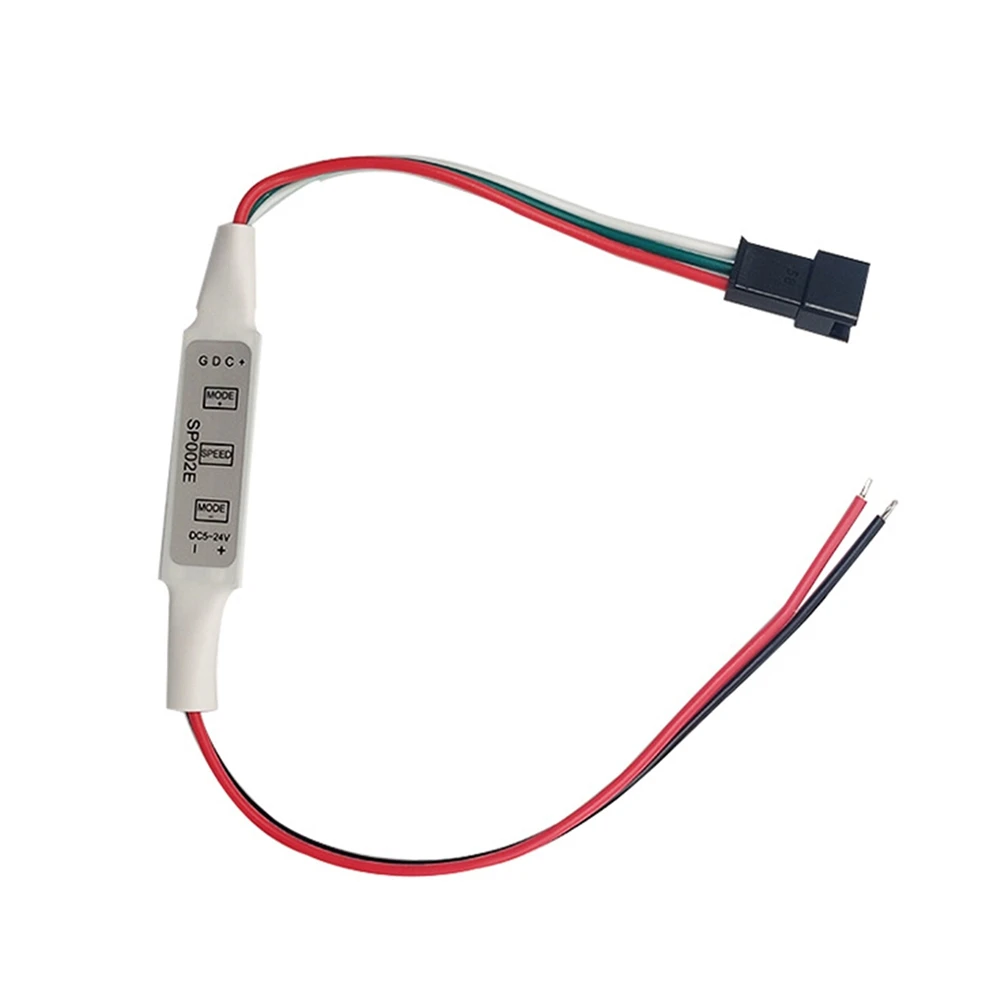 Фото (A65I) SP002E Мини-контроллер RGB LED с 3 кнопками, 5-24В DC, интеллектуальный контроллер для светодиодных лент с эффектом бегущей воды №4