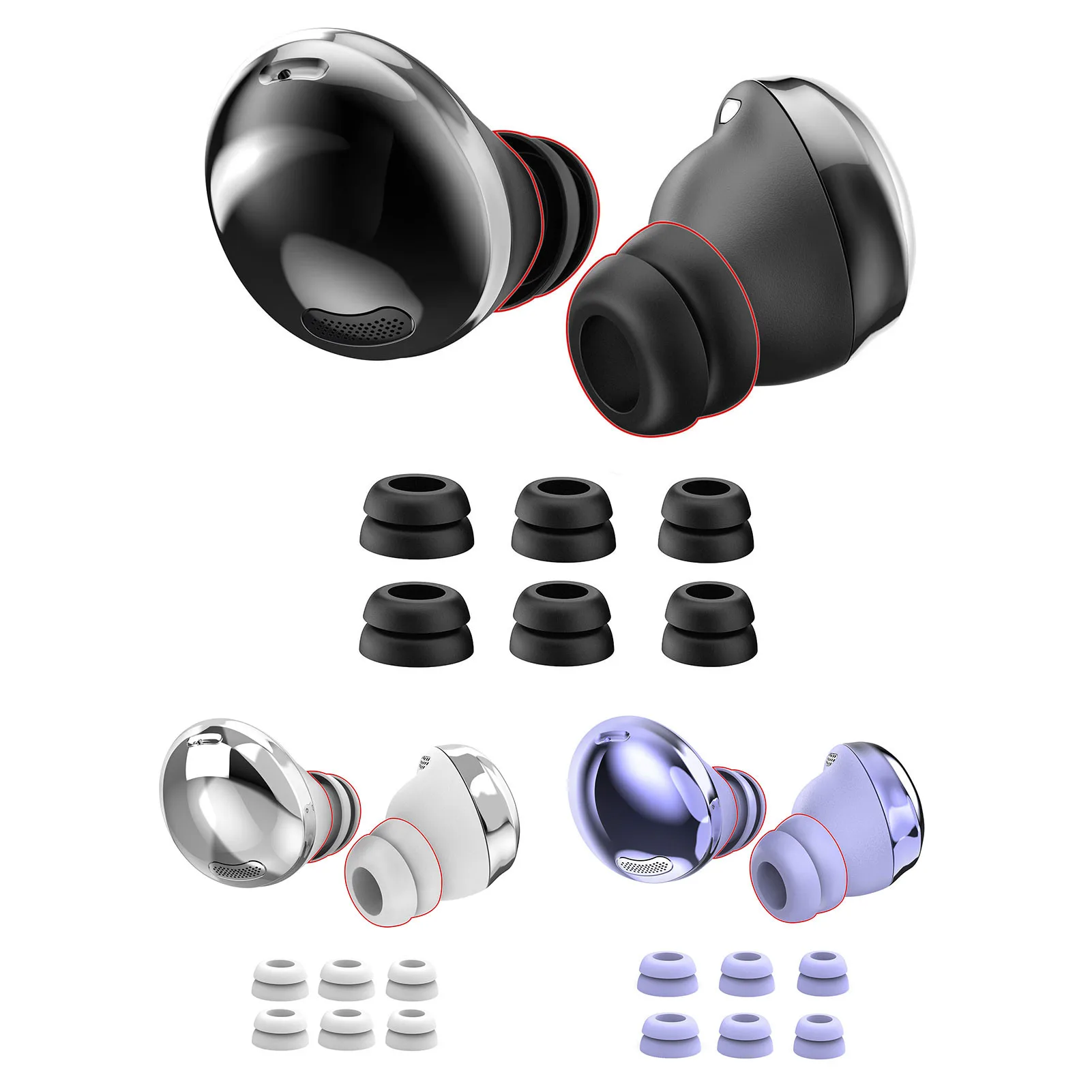 

Replacement Ear Tips Earbuds For Samsung GalaxyBuds Pro Eartips Anti-Slip Silicone Ear Buds Eargels Earpads Cover 6pcs