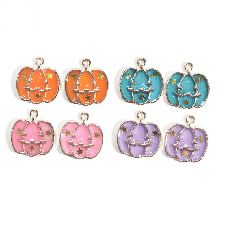 

5pcs Enamel Halloween Pumpkin Charms for Jewelry Making Enamel Alloy Charms Pendants for Cute Necklaces Earrings diy Accessories