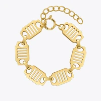 enfashion punk hang tag bracelet for women gold color fashion jewelry stainless steel bracelets pulseras mujer friends b212262
