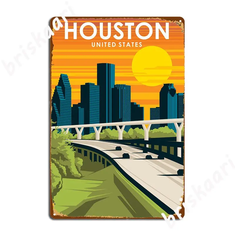 

Хьюстонская Техасская дорожная художественная металлическая табличка, настенная панель, паб, клуб, бар, дизайн, жестяной знак, плакат