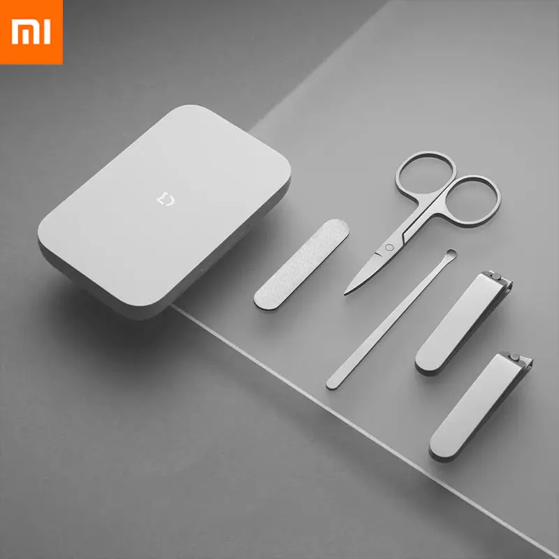 

5pcs Xiaomi Mijia Nail Clipper Stainless Steel Set Trimmer Pedicure Care Clippers Earpick Nail File Professional Beauty Tools