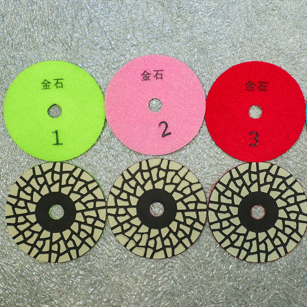 

4Pcs 4 Inch 100mm Abrasive Diamond Dry Polishing Pad Flexible For Grinding Cleaning Granite Stone Concrete Marble Sanding Disc