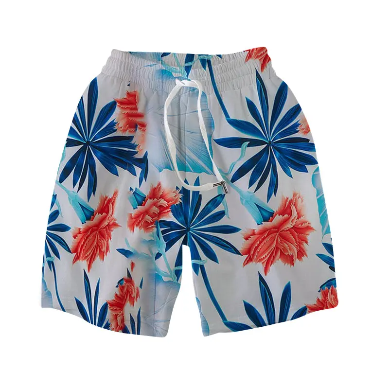 

2023 Summer New Men's Beach Shorts Casual Fashion Hawaiian Shorts Beach Coconut Tree Print Loose Quick-drying Men's Shorts