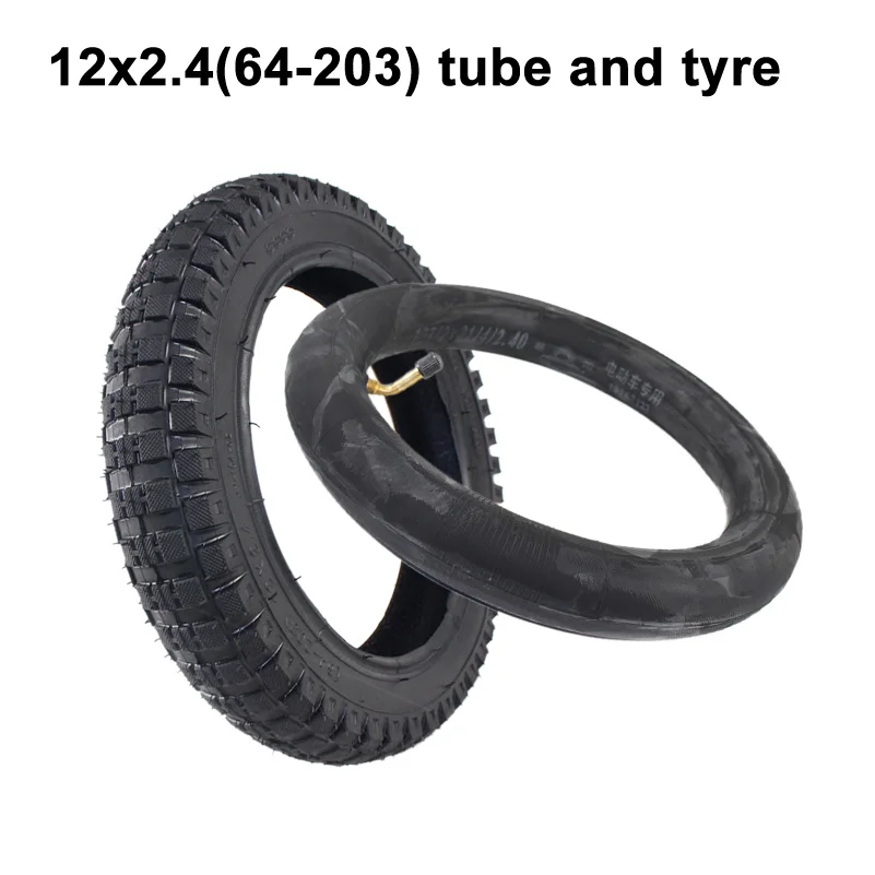 

12x2.40(64-203) 12 Inch Outer Tyre Inner Tube with bend valve 12x2.4 Inflation Tire for Kids Bike Children's Bicycle Parts