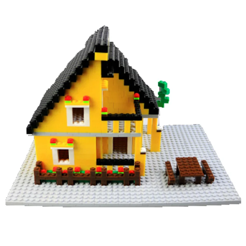 

Creative Kids Toys Green ABS Plastic Spell Plug MOC Big Building Blocks Children's Educational House Cartoon Blicks Children