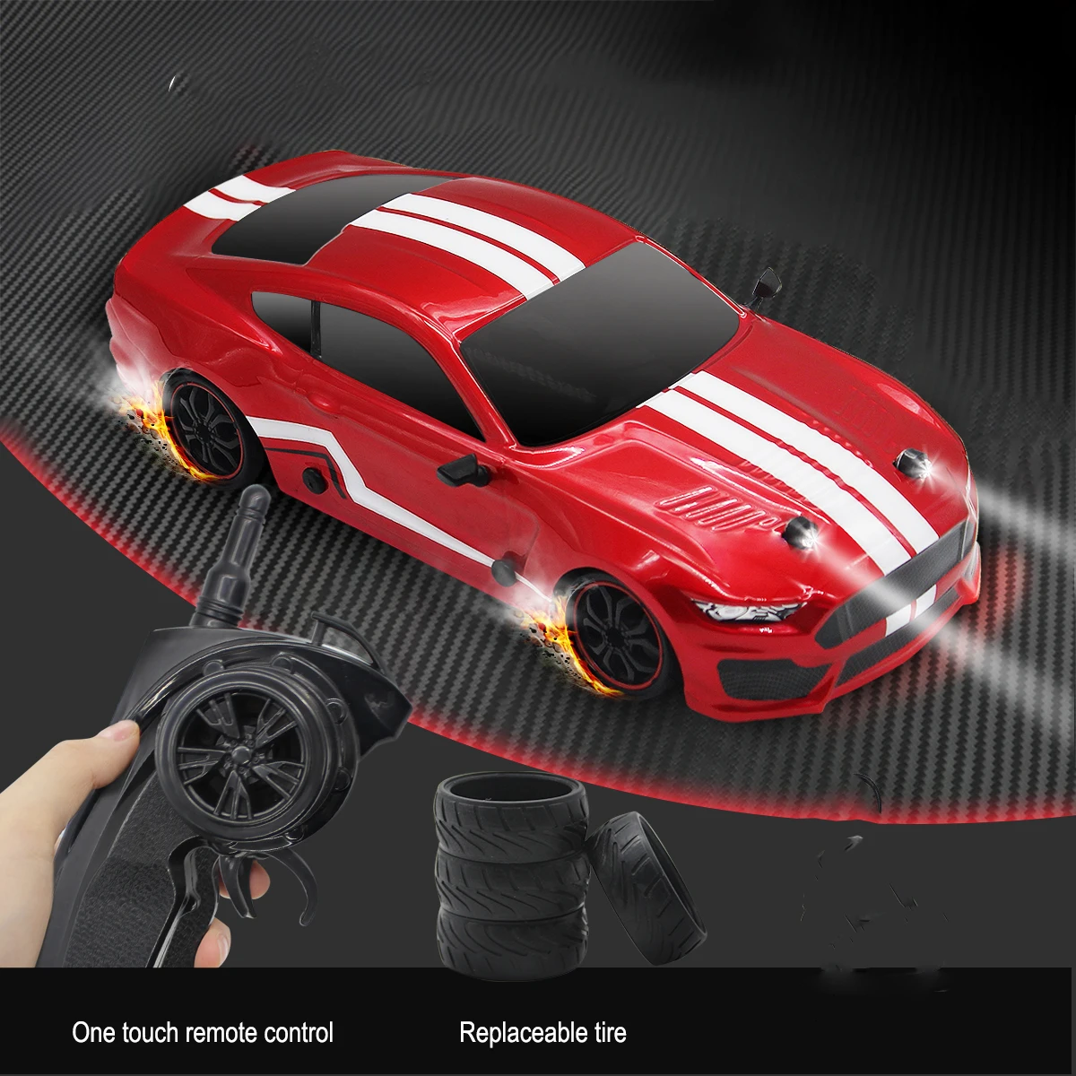 

1:16 гоночный автомобиль с дистанционным управлением 2,4G, высокоскоростной спортивный автомобиль светильник GTR ручкой, гоночная ПВХ четырехк...