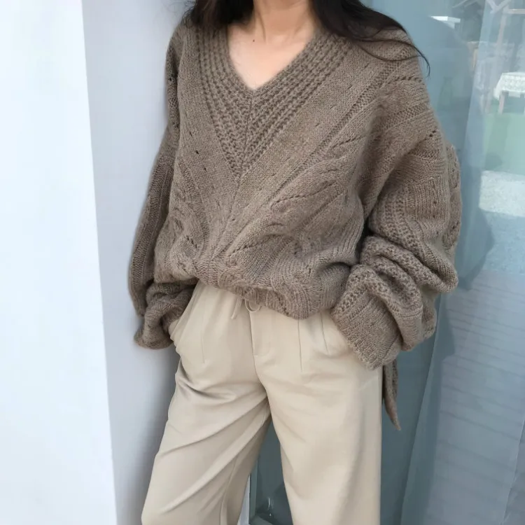 Новый зимний свитер женский пуловер топы для девочек Винтажный Длинный Рукав