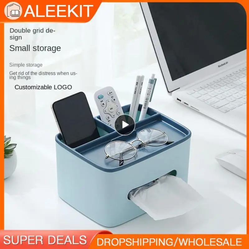 

Simple Ornament Tissue Box Multifunctional Paper Drawer Household High Quality Storage Napkin Case 2023 Anti-skid Storage Box