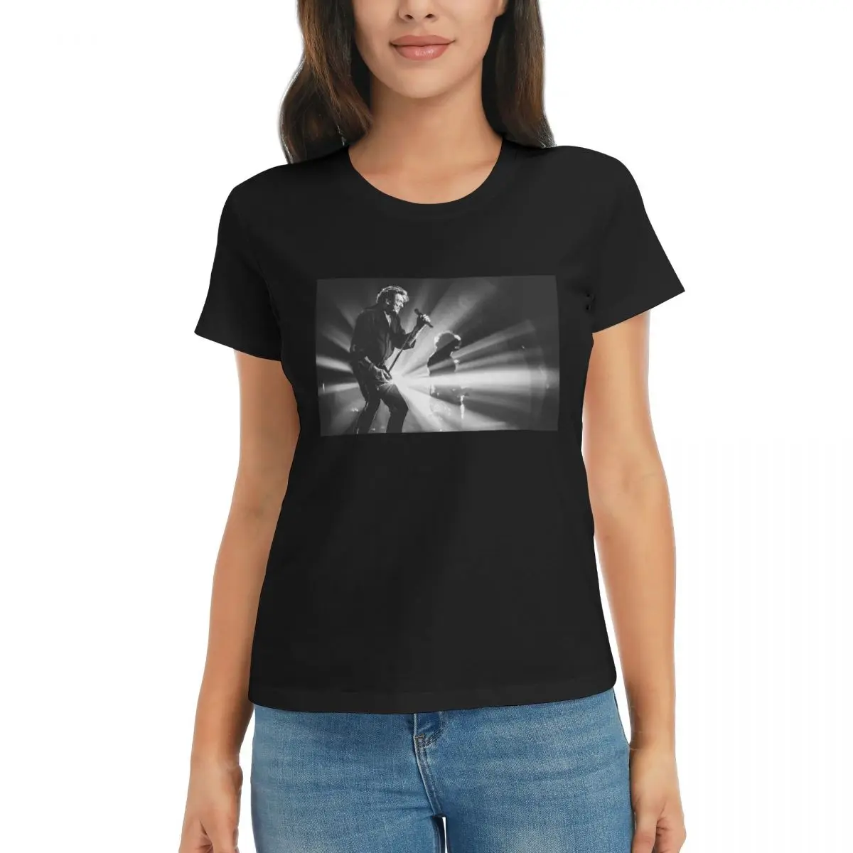 

Johnny And Hallyday Campaign R337 Tees Fitness Black Graphic High grade Eur Size