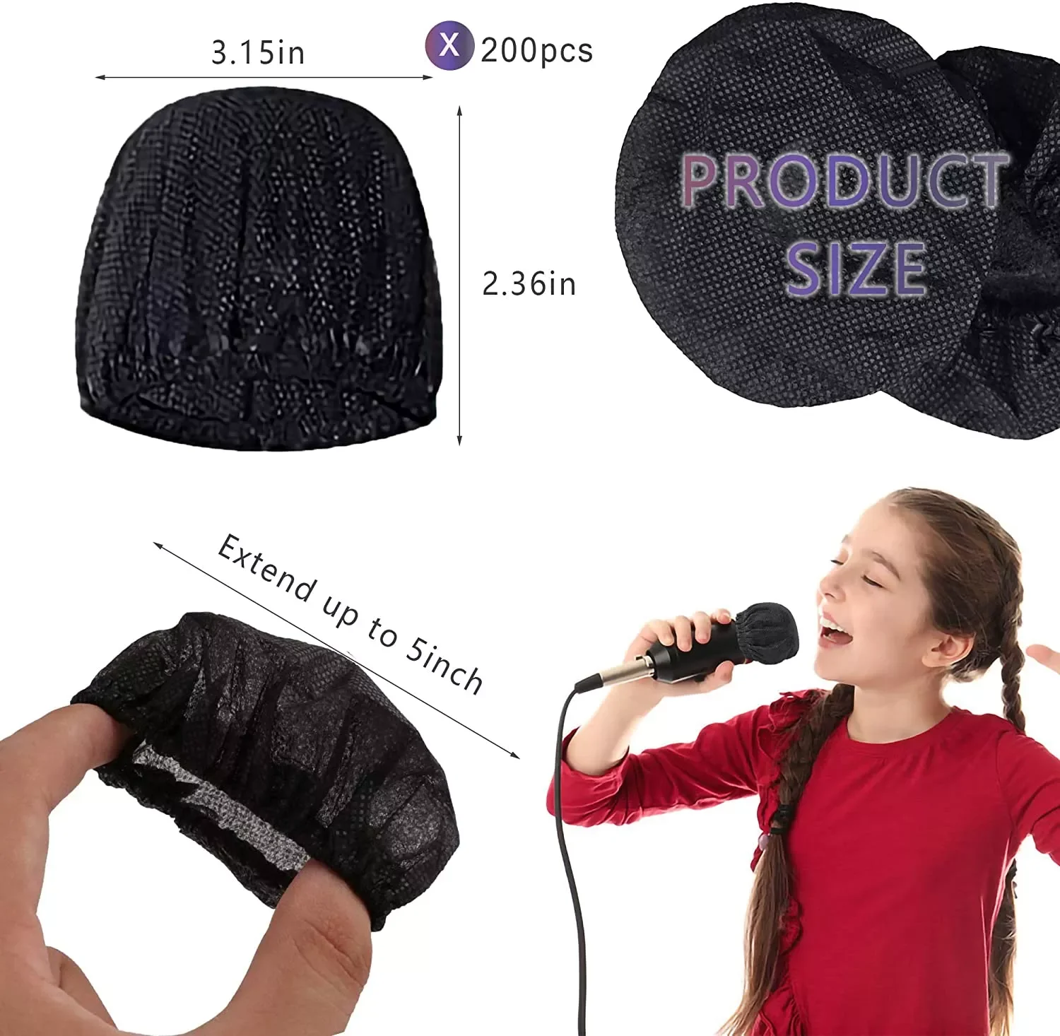 

Disposable Microphone Cover Non-Woven, Clean and No-Odor Windscreen Mic Covers, Removal Microphone Cover, Perfect Protective Cap