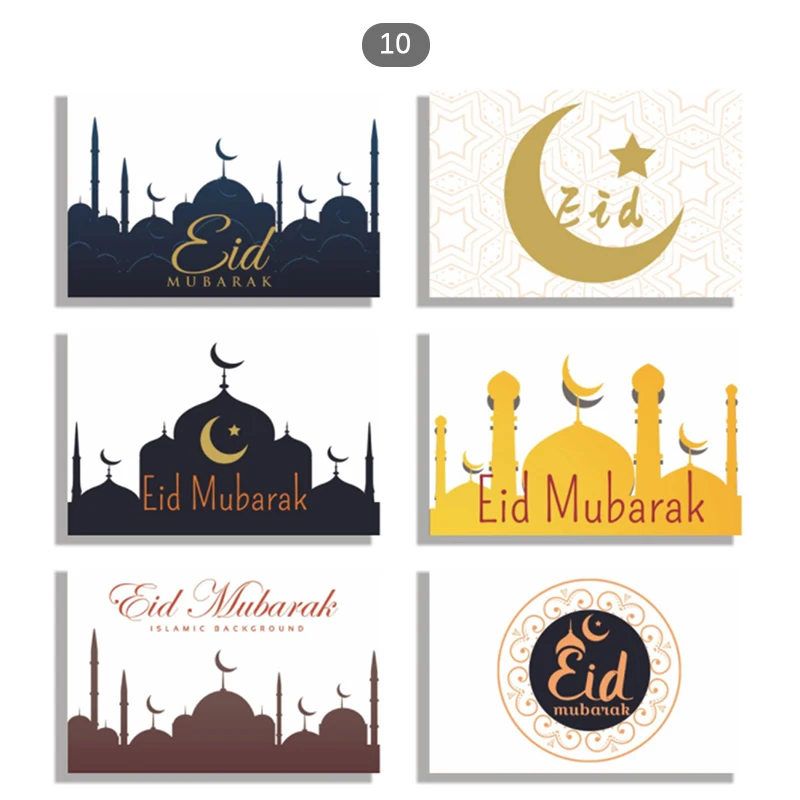 

Новинка 2022, 6 шт., пригласительные открытки Eid Mubarak, церковная, Исламская, мусульманская, al-Fitr, поздравительная открытка, Eid Decor