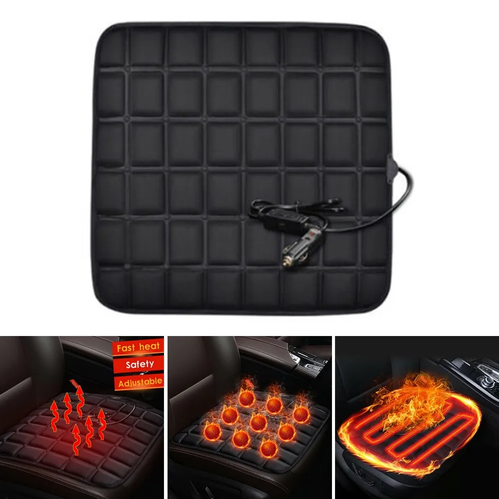 

12V Heated Car Seat Cover Electric Heating Car Seat Cushion Adjustable Temperature Universal Winter Seat Warmer