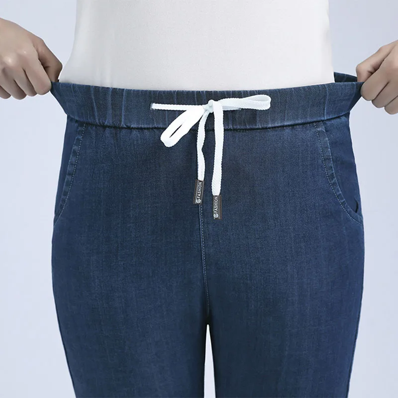 

Джинсы Jbersee женские с высокой талией, модные штаны из вискозы из денима, уличная одежда, размер 27-36, лето