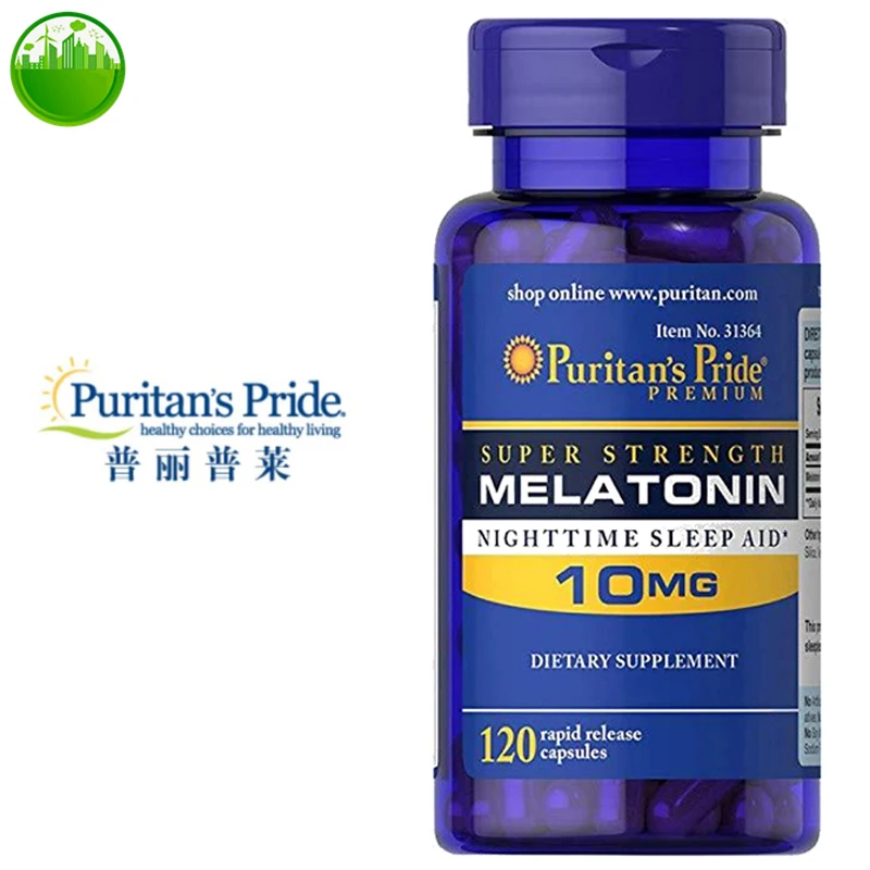 

US Puritan's Pride PREMIUM SUPERSTRENGTH MELATONIN NIGHTTIME SLEEP AID 10MG 120 Cas Tablets Improve Sleep,Strength Melatonin